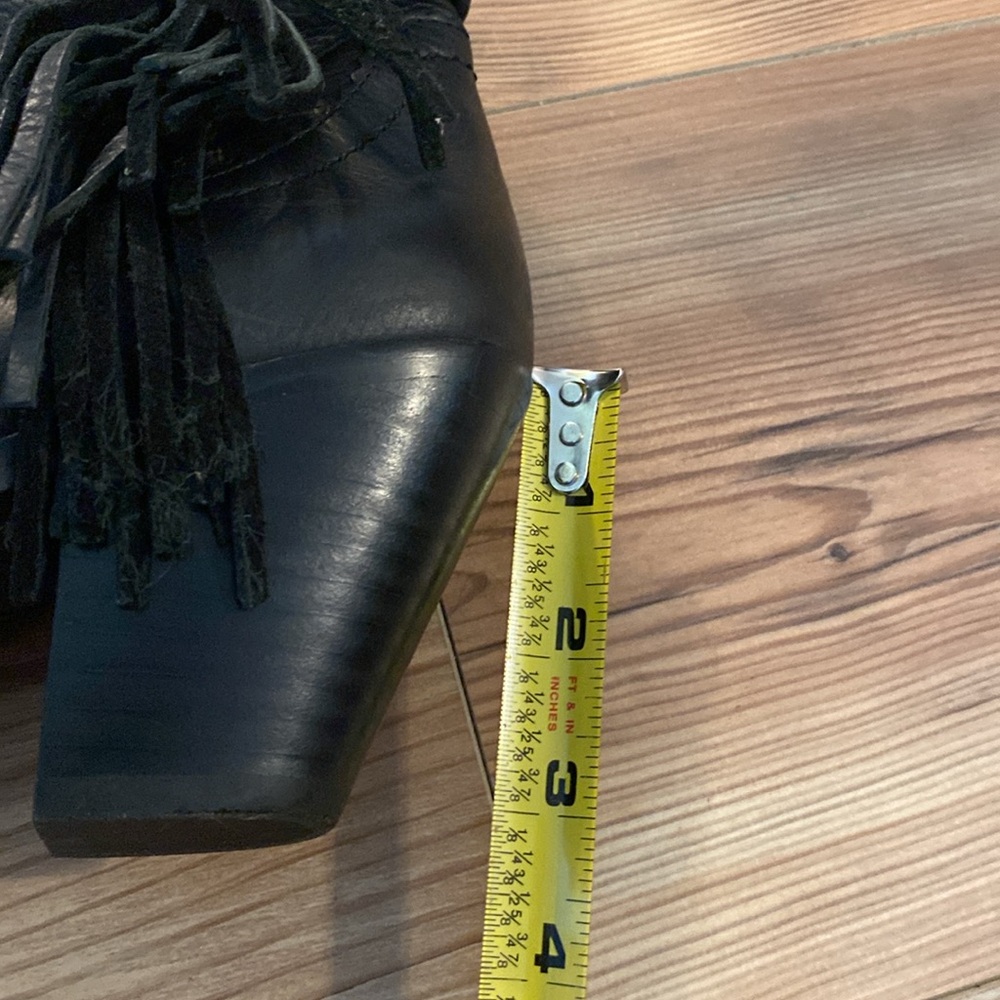 SALE 🎉 Sam Edleman Louie Fringe Black Leather booties size 10 - Picture 13 of 13